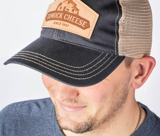 Blue Leather Logo Hat