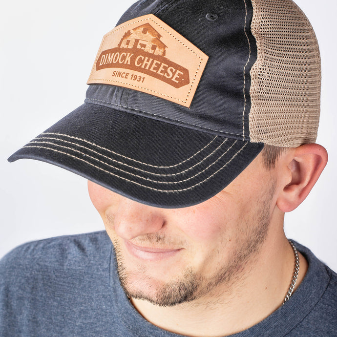Blue Leather Logo Hat