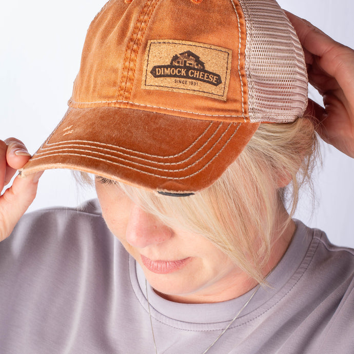 Orange Mesh Trucker Hat